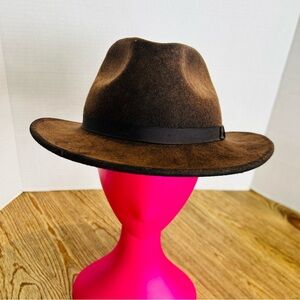 Lake of the Isles Windsor Brown Fedora Hat Size Large